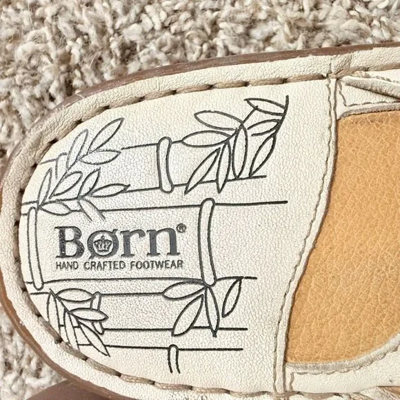 Born Creamy Taupe Leather Sandals - Picture 5 of 7